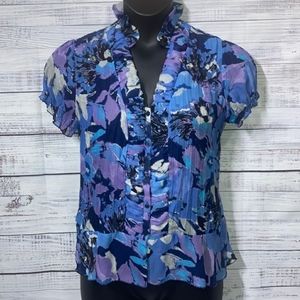 Bethany Blouse Ruffle V-Neck! Medium